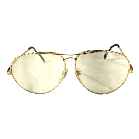 Luxottica Vintage Aviator Frames Gold Metal Oversize Pilot Retro Y2K Eyeglasses - Picture 2 of 16